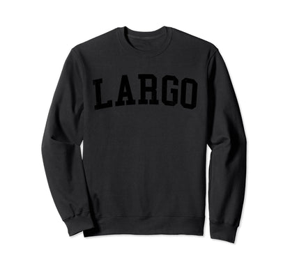 Largo Fl Distressed Black Varsity Sweatshirt - Casual Everyday Wear Unisex - T-Shirt, Sweatshirt, Hoodie