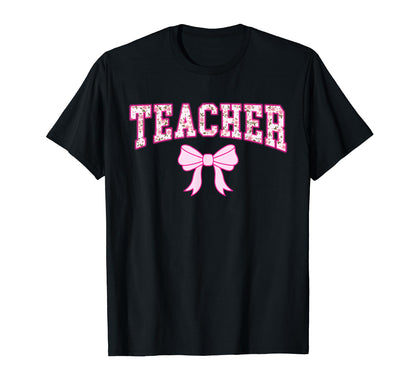 Teacher Coquette Bow Aethetic Y2K T-Shirt - Custom Art Print for Adults - T-Shirt, Sweatshirt, Hoodie