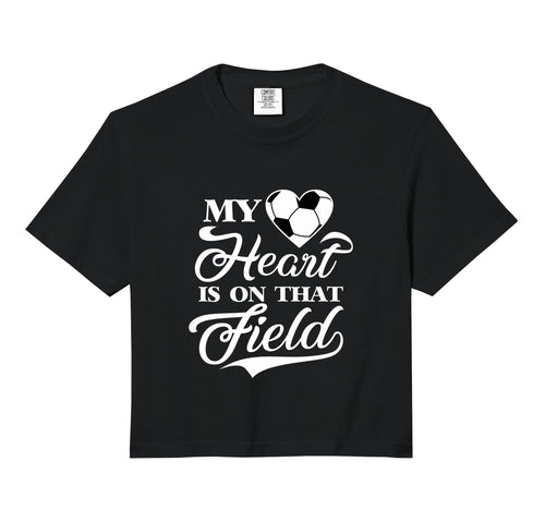 My Heart Is That Field Soccer Cheer Mom T-Shirt - Unique Graphic Unisex - T-Shirt, Sweatshirt, Hoodie