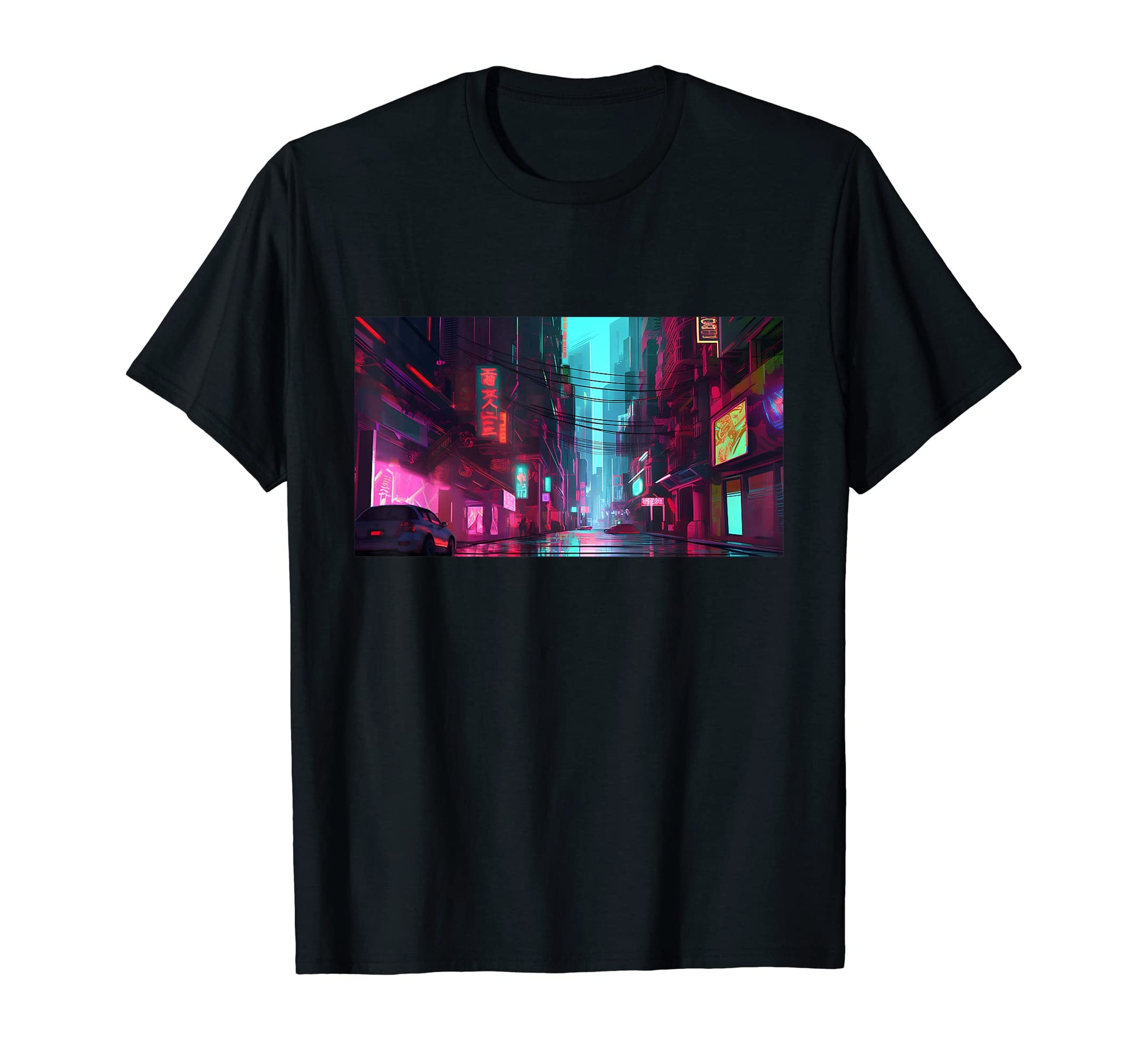 Futuristic Vaporwave Japan City T-Shirt - Minimalist Print Men Women - T-Shirt, Sweatshirt, Hoodie