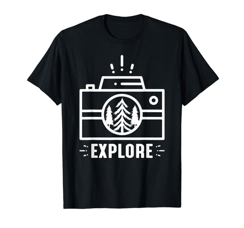 Explore Camera Lense Photography T-Shirt - Unique Graphic Unisex - T-Shirt, Sweatshirt, Hoodie