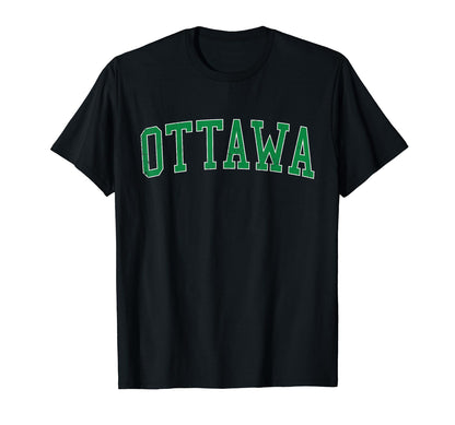 Ottawa Ks Distressed Green Varsity T-Shirt - Unique Graphic Unisex - T-Shirt, Sweatshirt, Hoodie