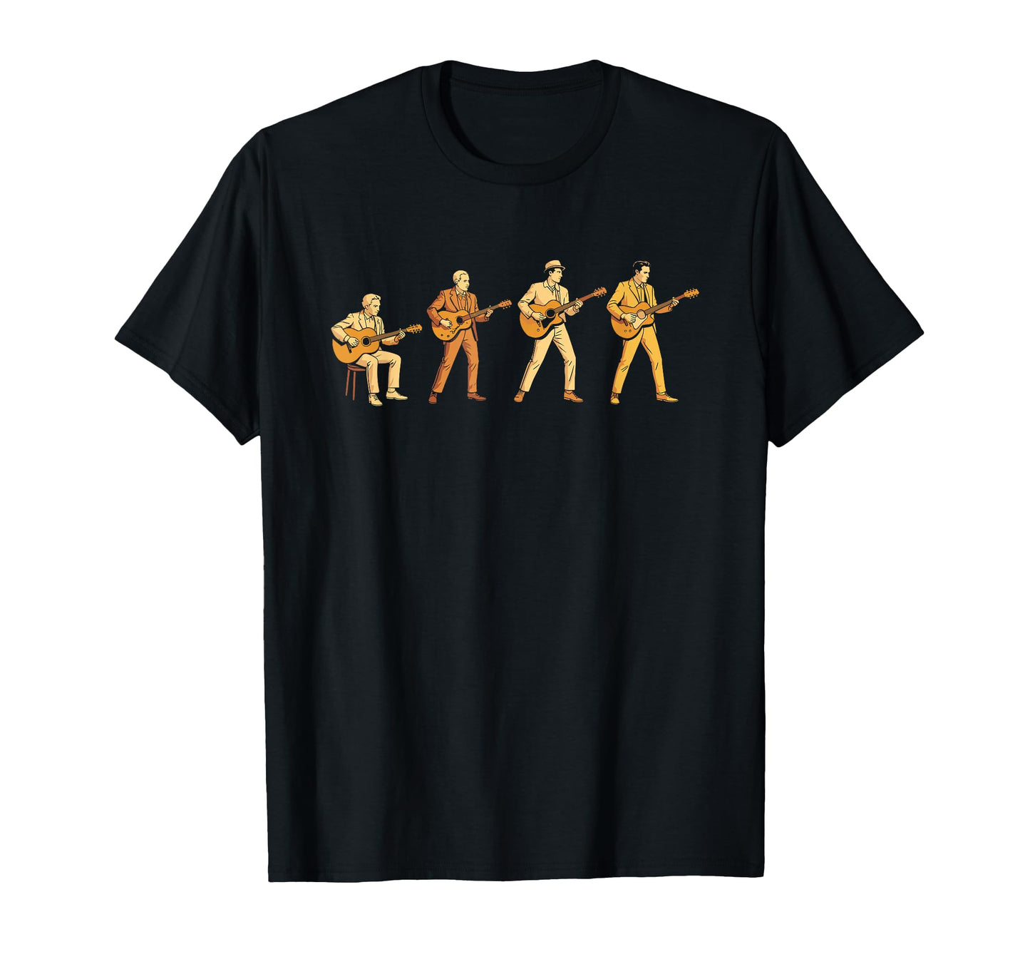 Rock Music Evolution Silhouette T-Shirt - Custom Art Print Men Women - T-Shirt, Sweatshirt, Hoodie