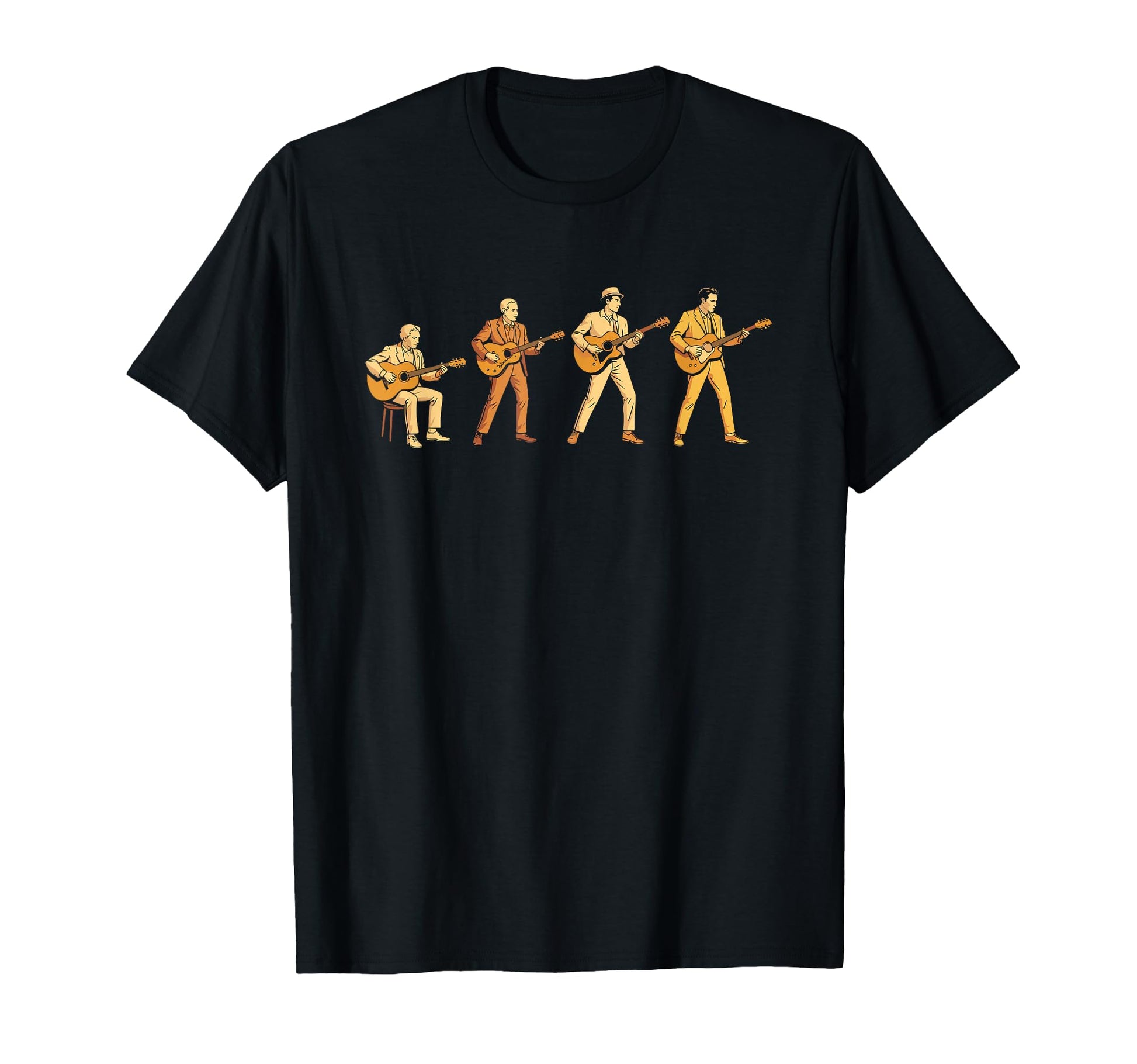 Rock Music Evolution Silhouette T-Shirt - Custom Art Print Men Women - T-Shirt, Sweatshirt, Hoodie