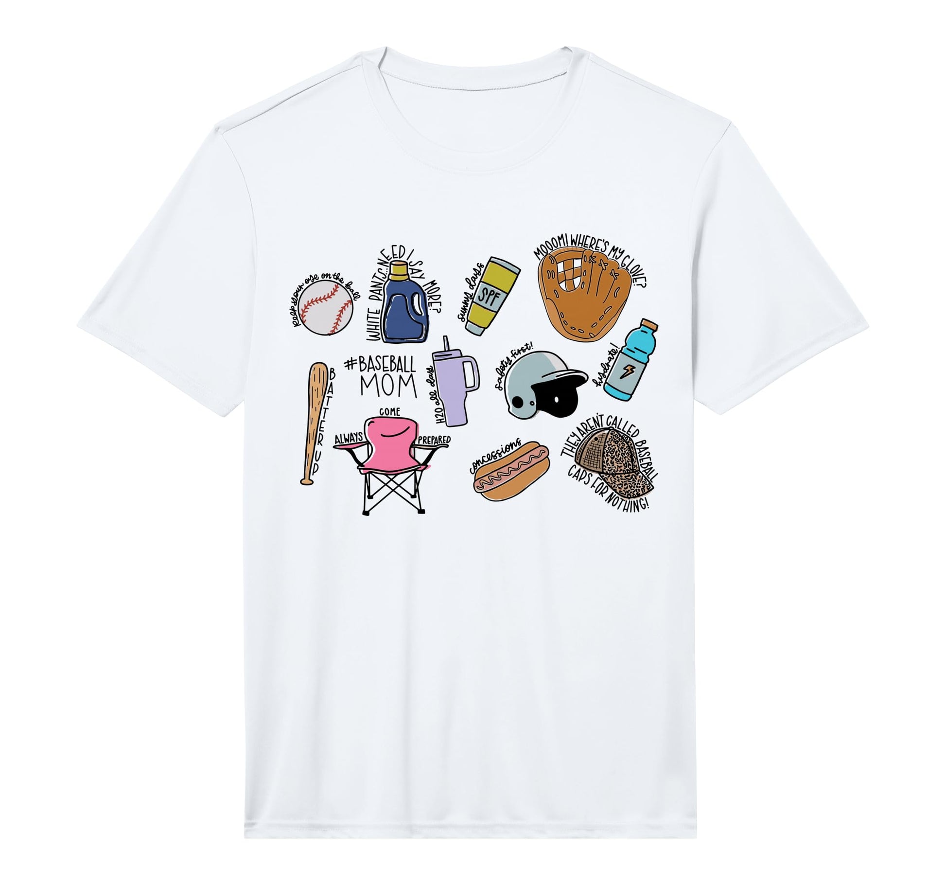 Baseball Mom Baseball Mama T-Shirt - Fun Novelty Design for Adults - T-Shirt, Sweatshirt, Hoodie