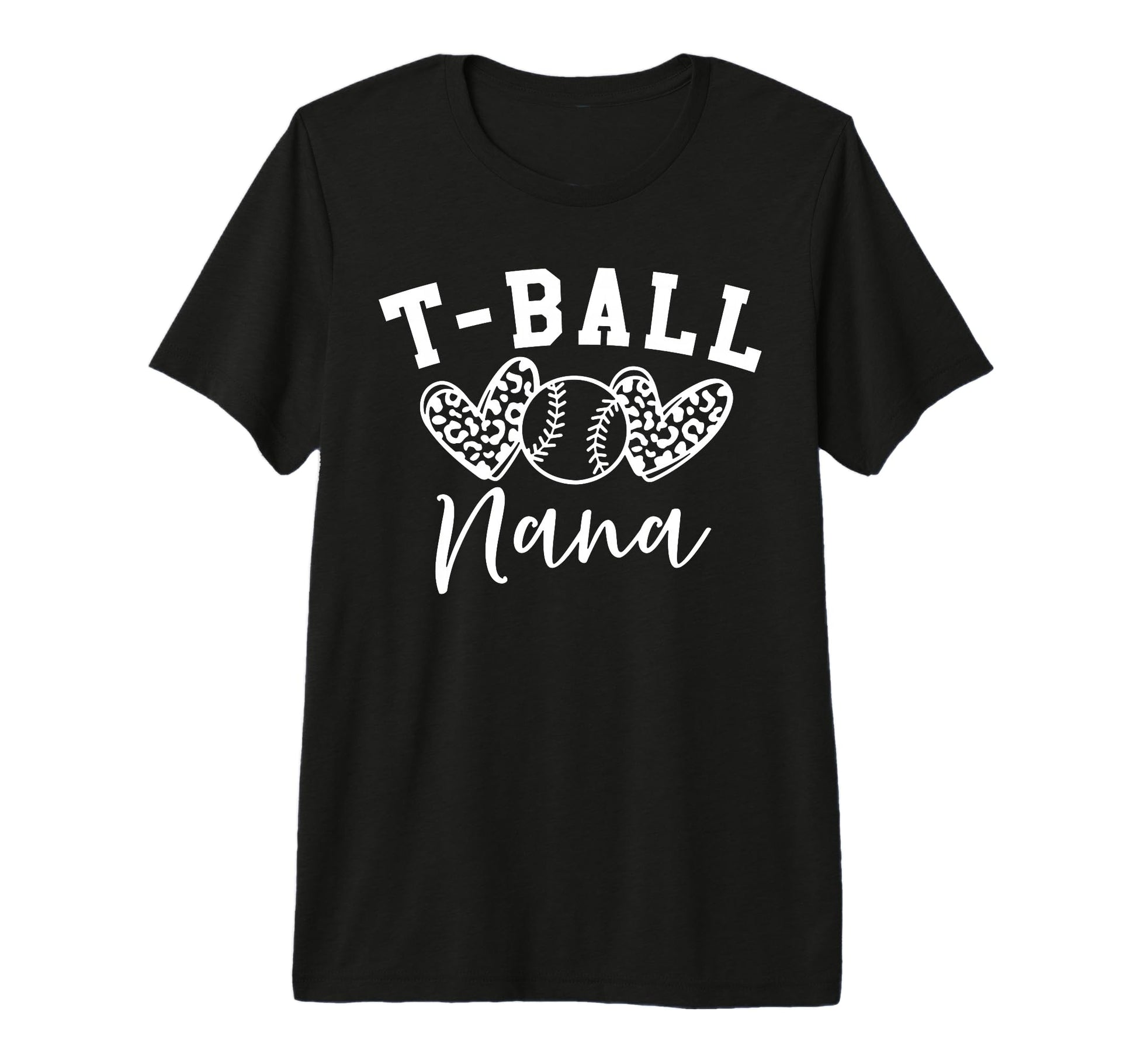 T Ball Nana Womens Baseball Heart T-Shirt - Streetwear Style for Adults - T-Shirt, Sweatshirt, Hoodie