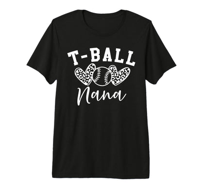 T Ball Nana Womens Baseball Heart T-Shirt - Streetwear Style for Adults - T-Shirt, Sweatshirt, Hoodie