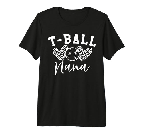 T Ball Nana Womens Baseball Heart T-Shirt - Streetwear Style for Adults - T-Shirt, Sweatshirt, Hoodie