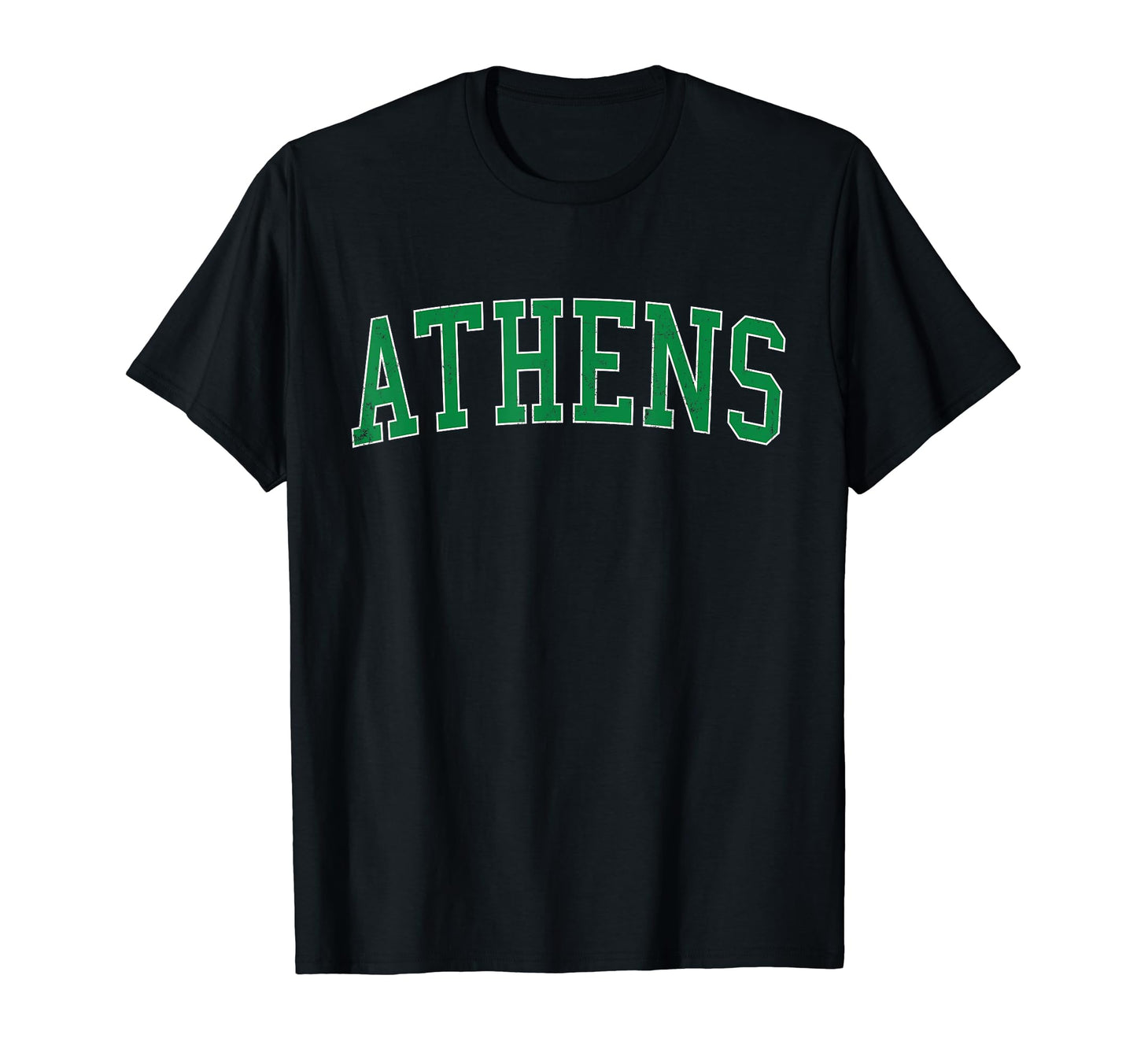Athens Tx Distressed Green Varsity T-Shirt - Custom Art Print for Adults - T-Shirt, Sweatshirt, Hoodie