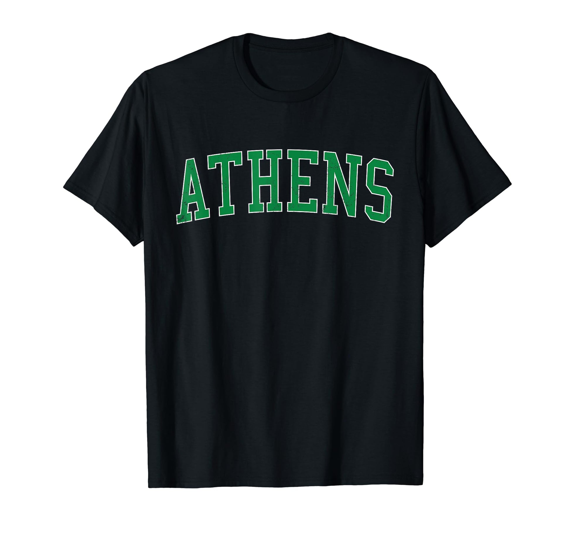 Athens Tx Distressed Green Varsity T-Shirt - Custom Art Print for Adults - T-Shirt, Sweatshirt, Hoodie