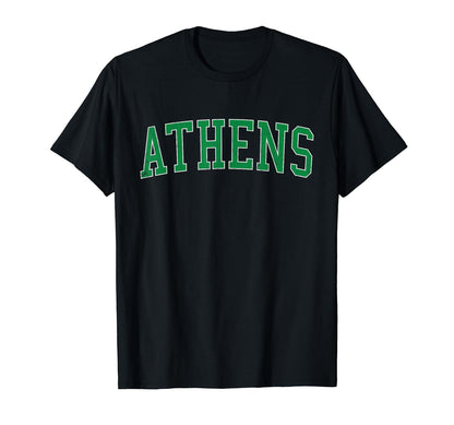 Athens Tx Distressed Green Varsity T-Shirt - Custom Art Print for Adults - T-Shirt, Sweatshirt, Hoodie