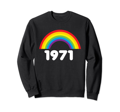 1971 Rainbow 70S Seventies White Text Sweatshirt - Trendy Graphic Unisex - T-Shirt, Sweatshirt, Hoodie