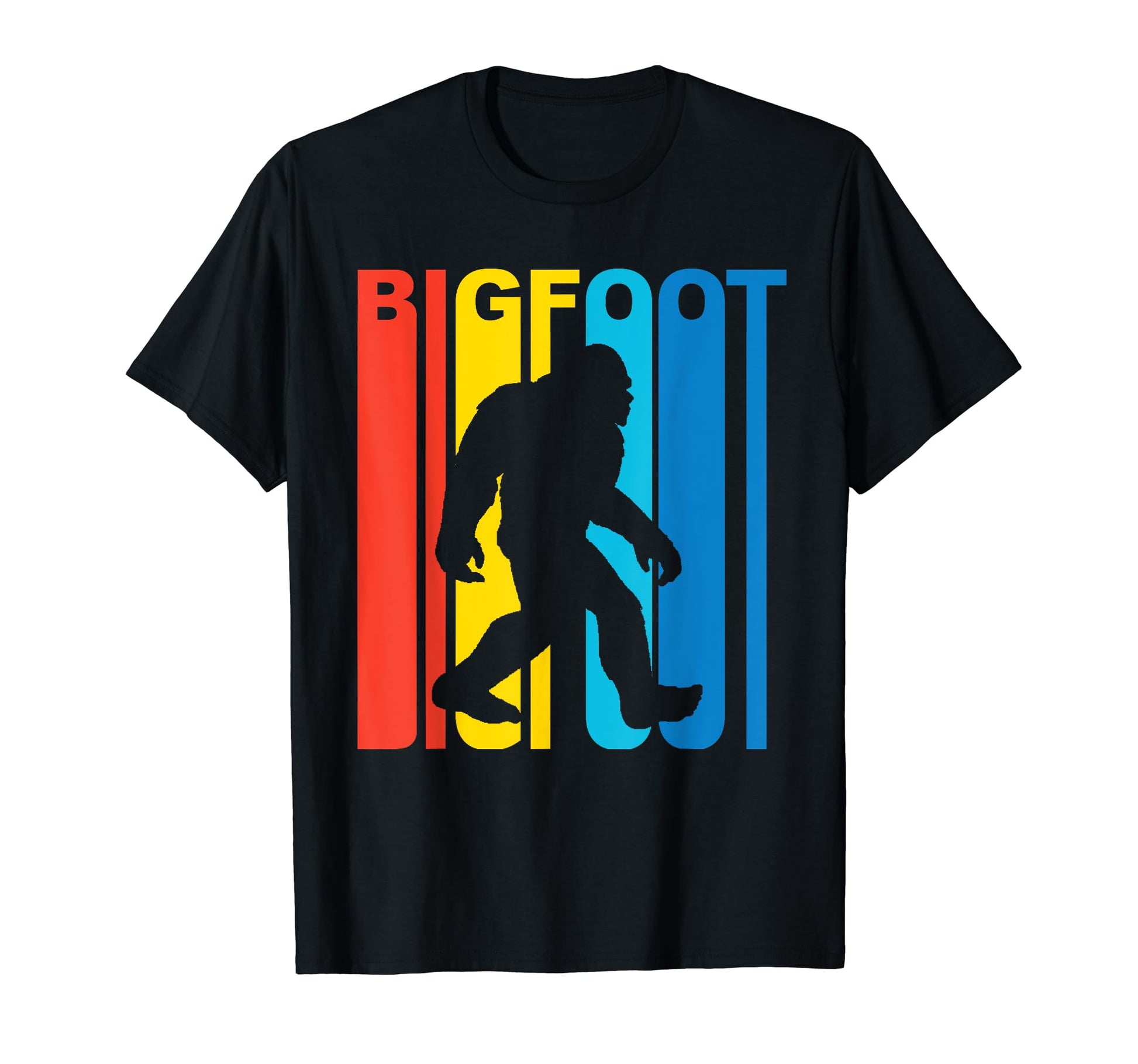 1970S Rainbow Bigfoot Silhouette T-Shirt - Graphic Print Unisex - T-Shirt, Sweatshirt, Hoodie
