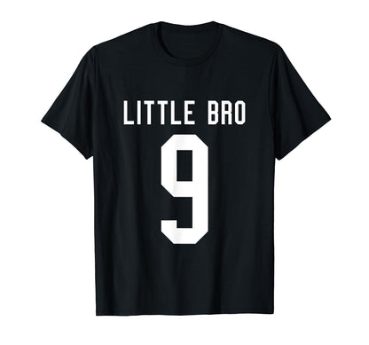 Number 9 Little Bro Biggest Fan T-Shirt - Fun Novelty Design for Adults - T-Shirt, Sweatshirt, Hoodie