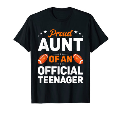 Proud Aunt Teenager Baseball 13Th T-Shirt - Novelty Apparel Men Women - T-Shirt, Sweatshirt, Hoodie