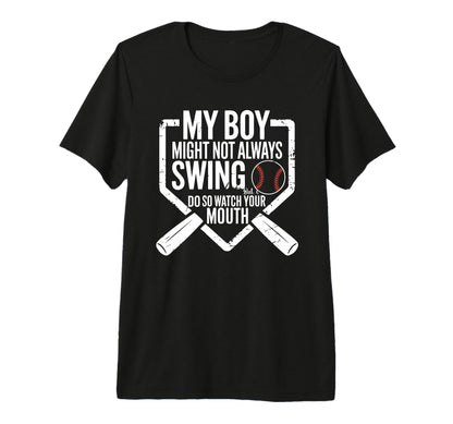 Funny Baseball Parent Swing Joke Tri Blend T-Shirt - Graphic Print Unisex - T-Shirt, Sweatshirt, Hoodie