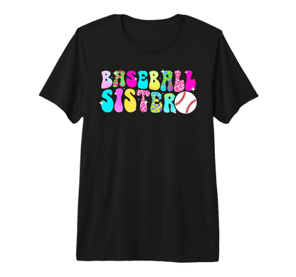 Baseball Sister Baseball Player Groovy T-Shirt - Graphic Print for Adults - T-Shirt, Sweatshirt, Hoodie