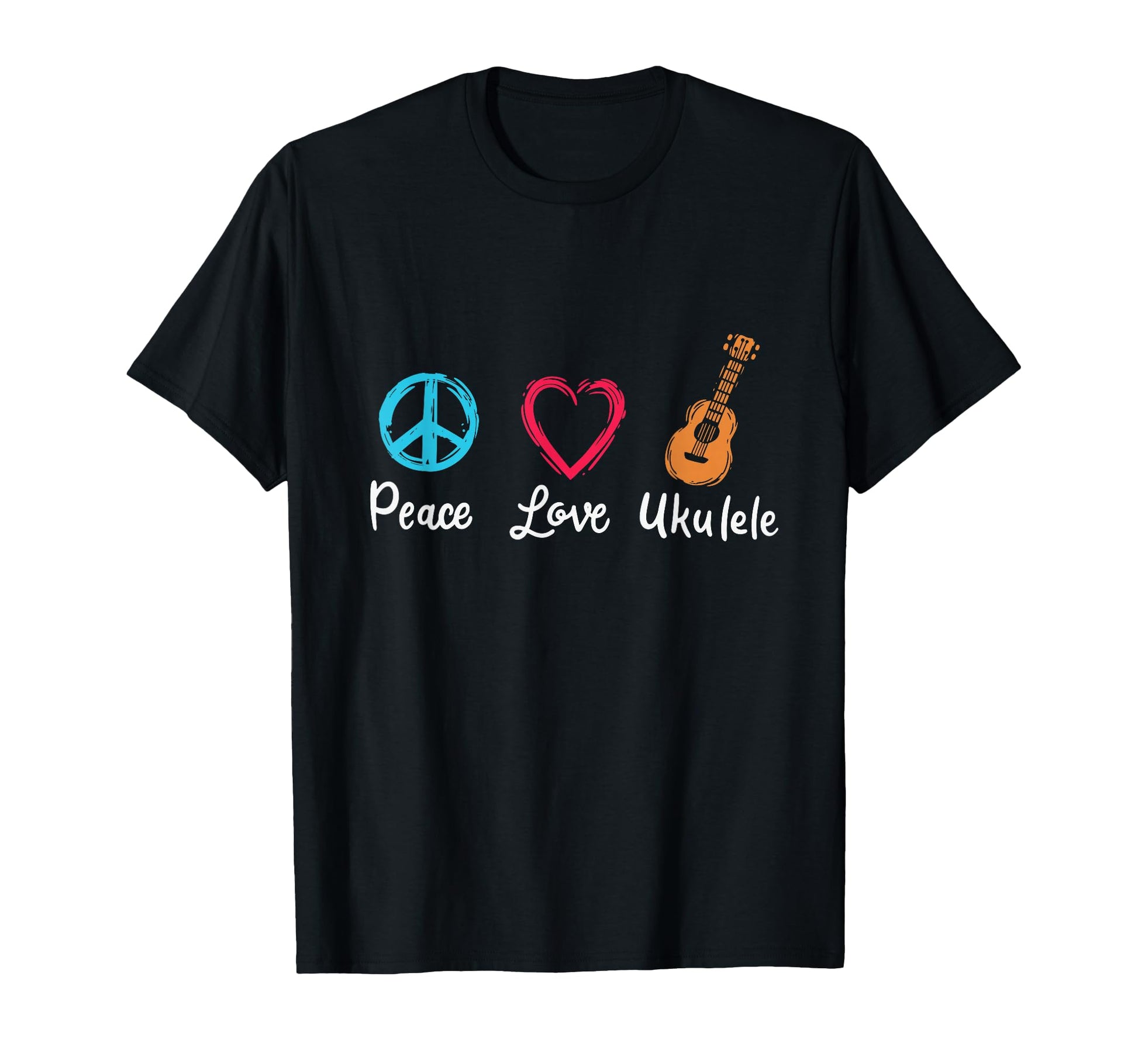 Peace Love Ukulele T Shirts T-Shirt - Minimalist Print Unisex - T-Shirt, Sweatshirt, Hoodie