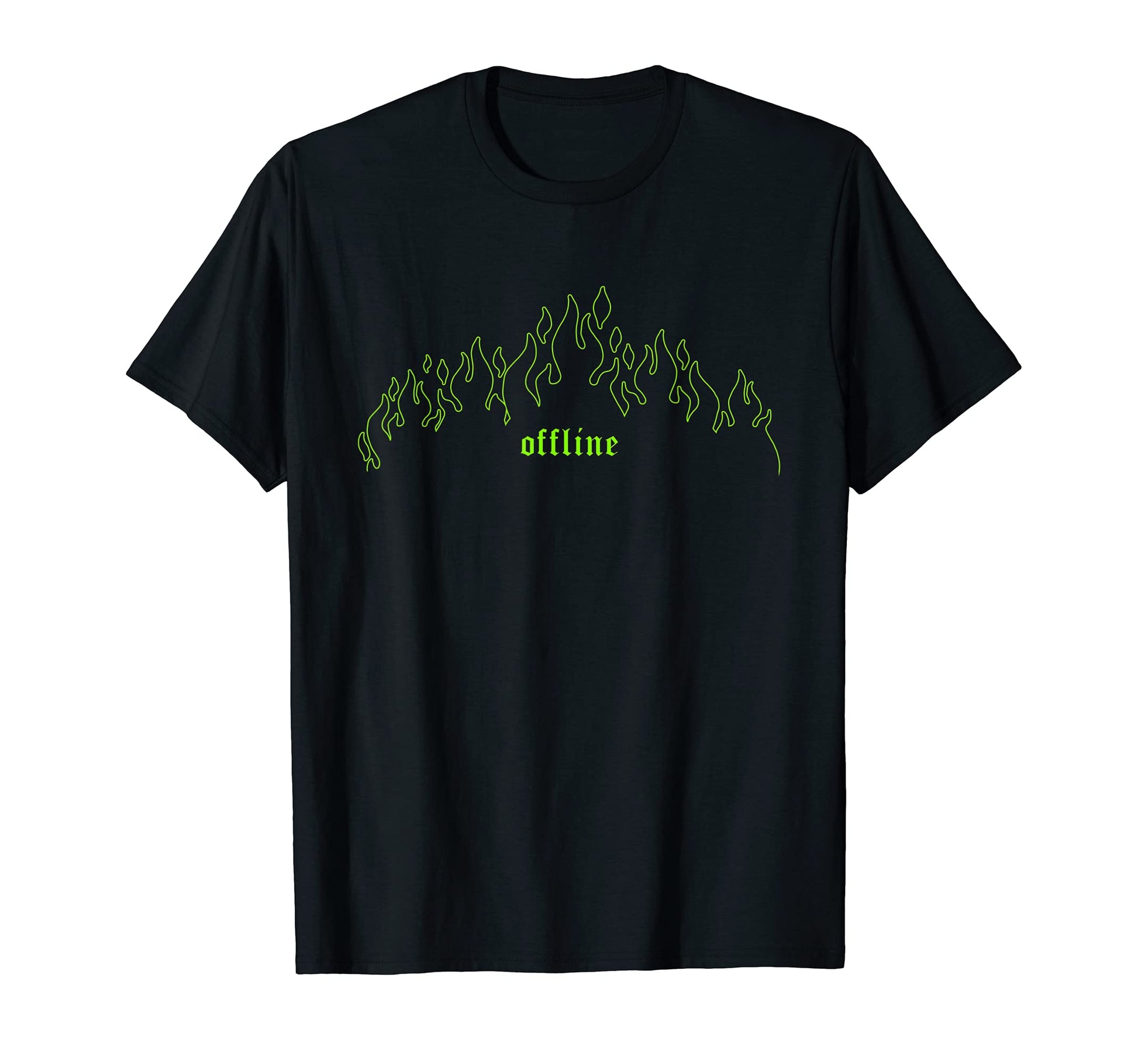 90S Grunge E E Offline Flames T-Shirt - Streetwear Style for Adults - T-Shirt, Sweatshirt, Hoodie