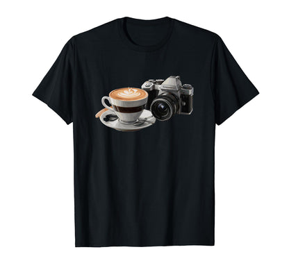 Coffee Camera Photography Present T-Shirt - Aesthetic Graphic for Adults - T-Shirt, Sweatshirt, Hoodie