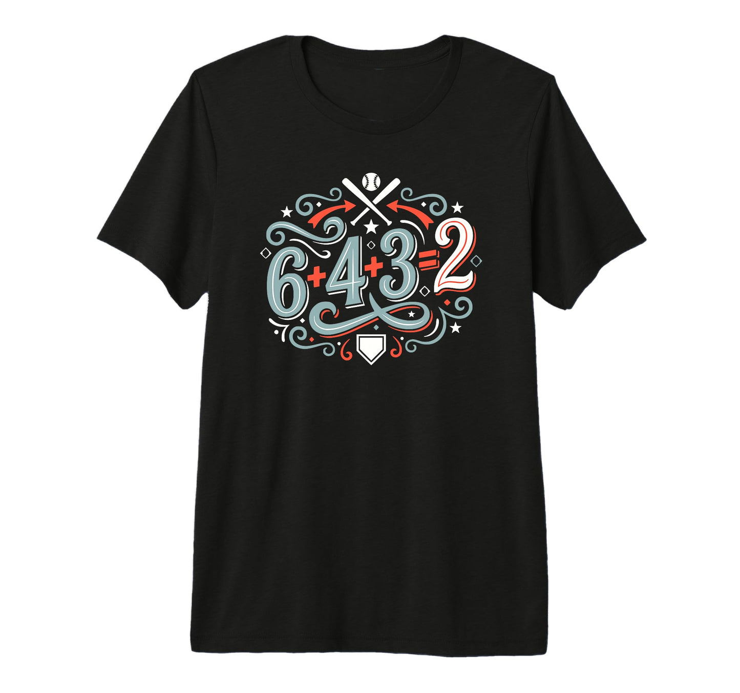 6 4 3 Double Play Funny Baseball Math T-Shirt - Streetwear Style Men Women - T-Shirt, Sweatshirt, Hoodie