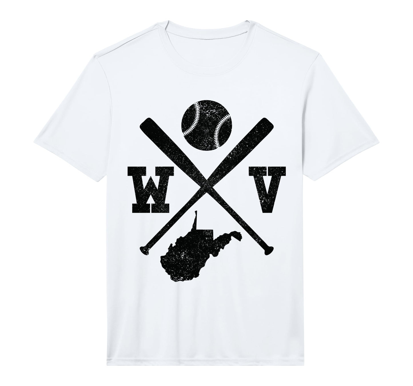 Mens Wv Usa State Baseball Player T-Shirt - Novelty Apparel for Adults - T-Shirt, Sweatshirt, Hoodie