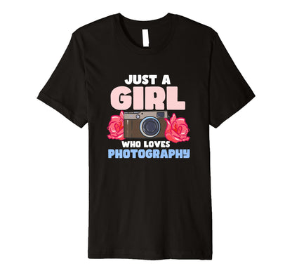 Just Who Loves Photography Camera T-Shirt - Fun Novelty Design for Adults - T-Shirt, Sweatshirt, Hoodie