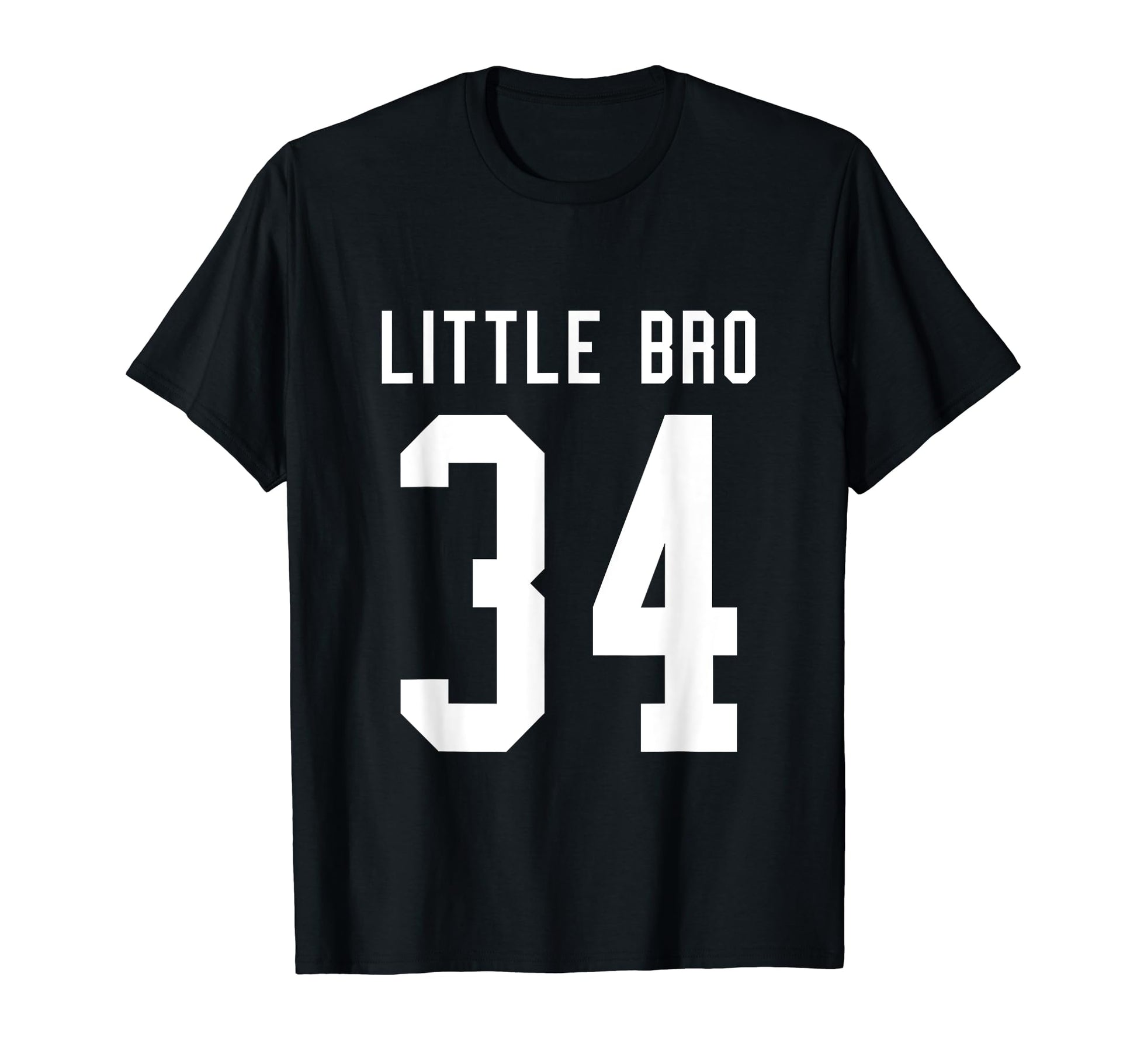 Number 34 Little Bro Biggest Fan T-Shirt - Trendy Graphic Men Women - T-Shirt, Sweatshirt, Hoodie