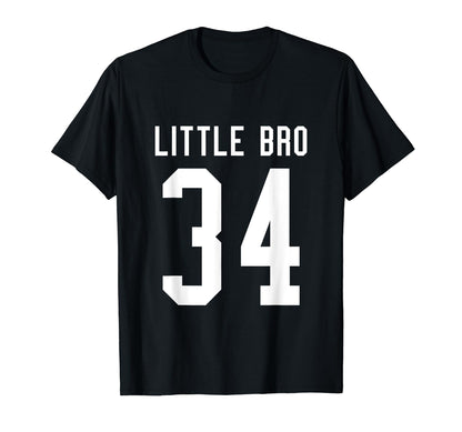 Number 34 Little Bro Biggest Fan T-Shirt - Trendy Graphic Men Women - T-Shirt, Sweatshirt, Hoodie