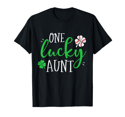 One Lucky Baseball Aunt Aunty T-Shirt - Novelty Apparel Men Women - T-Shirt, Sweatshirt, Hoodie