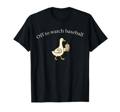 Off To Watch Baseball Goose Drinking T-Shirt - Trendy Graphic for Adults - T-Shirt, Sweatshirt, Hoodie