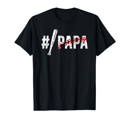 1 Papa Baseball Papa Baseball T-Shirt - Fun Novelty Design Men Women - T-Shirt, Sweatshirt, Hoodie