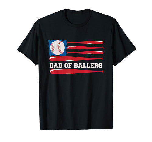 Dad Ballers American Flag Baseball T-Shirt - Aesthetic Graphic for Adults - T-Shirt, Sweatshirt, Hoodie