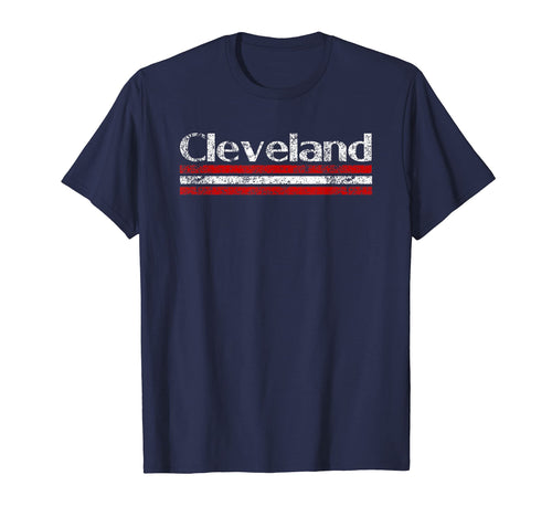 Cleveland Ohio Weathered Stripe T-Shirt - Novelty Apparel for Adults - T-Shirt, Sweatshirt, Hoodie