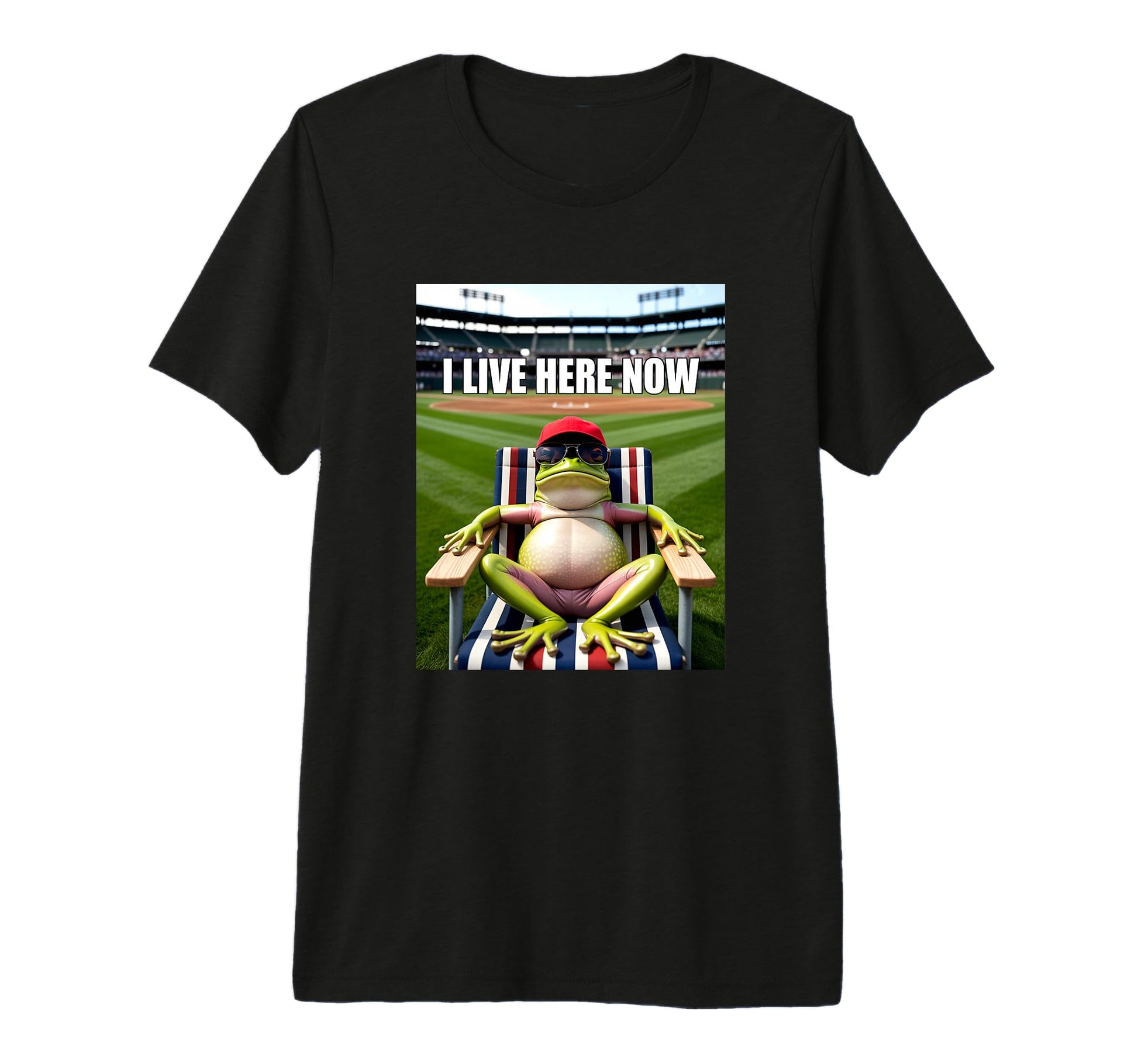 Frog Baseball Mom Dad I Live Here Now T-Shirt - Novelty Apparel Men Women - T-Shirt, Sweatshirt, Hoodie