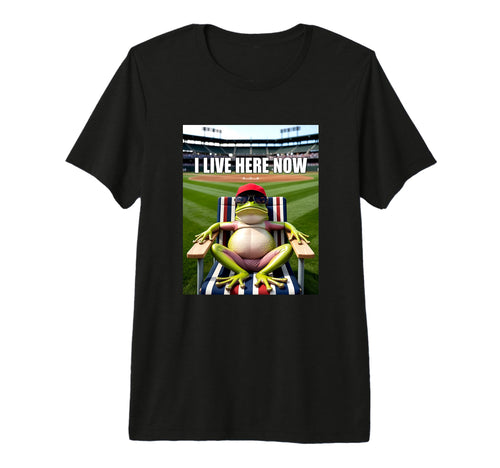 Frog Baseball Mom Dad I Live Here Now T-Shirt - Novelty Apparel Men Women - T-Shirt, Sweatshirt, Hoodie