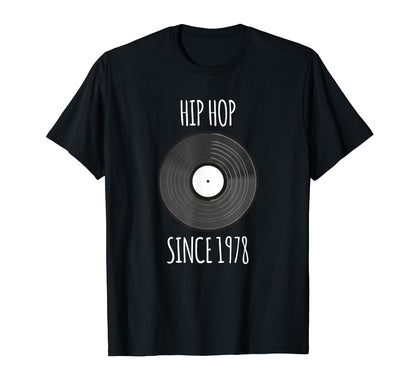Old School Hip Hop Dj Vinyl Record T-Shirt - Unique Graphic for Adults - T-Shirt, Sweatshirt, Hoodie