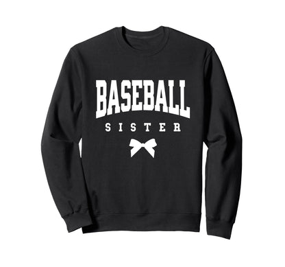 Baseball Bow Baseball Sister Sweatshirt - Aesthetic Graphic Unisex - T-Shirt, Sweatshirt, Hoodie