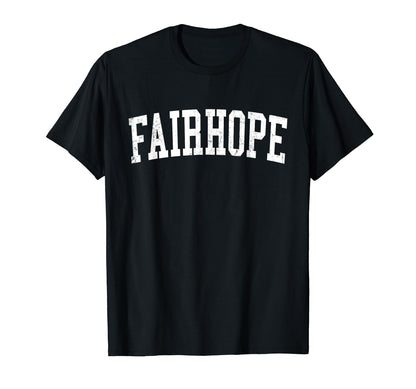 Fairhope Al Distressed White Varsity T-Shirt - Trendy Graphic for Adults - T-Shirt, Sweatshirt, Hoodie