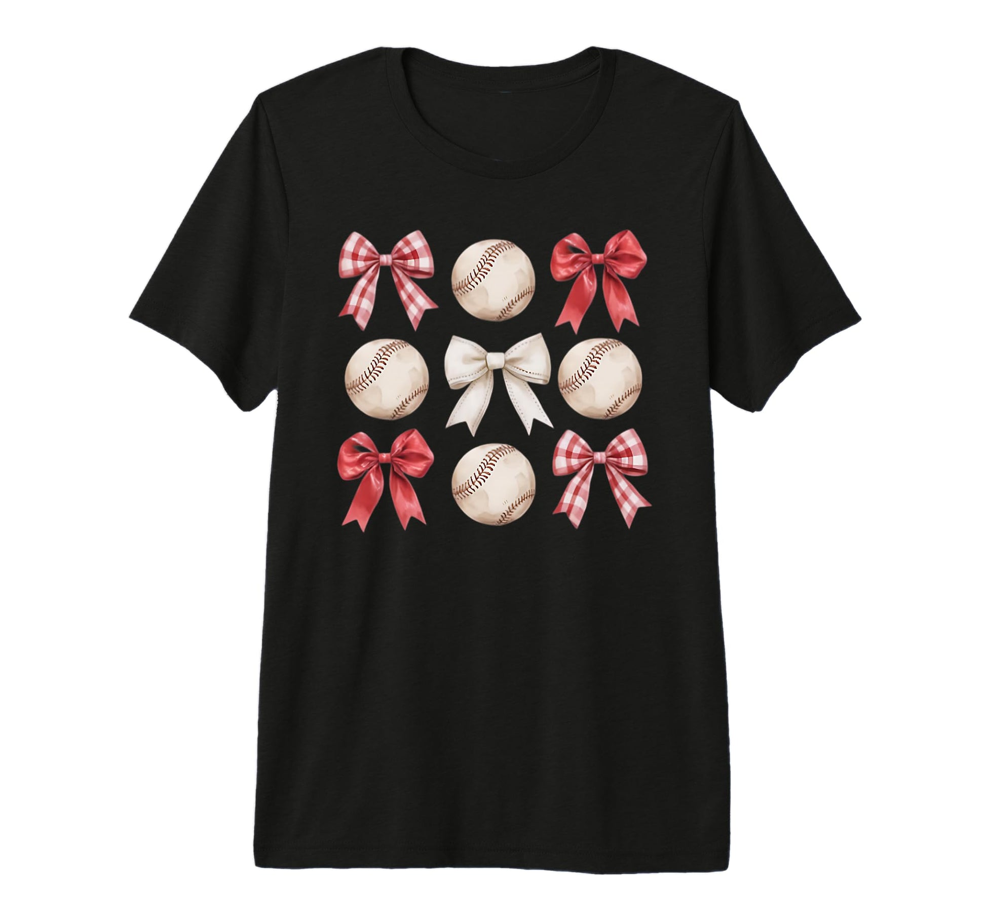 Baseball Coquette Bow Mom Sister Tri T-Shirt - Minimalist Print for Adults - T-Shirt, Sweatshirt, Hoodie