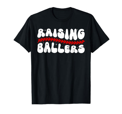 Raising Ballers Groovy Baseball T-Shirt - Aesthetic Graphic Unisex - T-Shirt, Sweatshirt, Hoodie