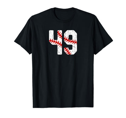 Baseball Player Jersey Number 49 49 Proud T-Shirt - Unique Graphic Unisex - T-Shirt, Sweatshirt, Hoodie