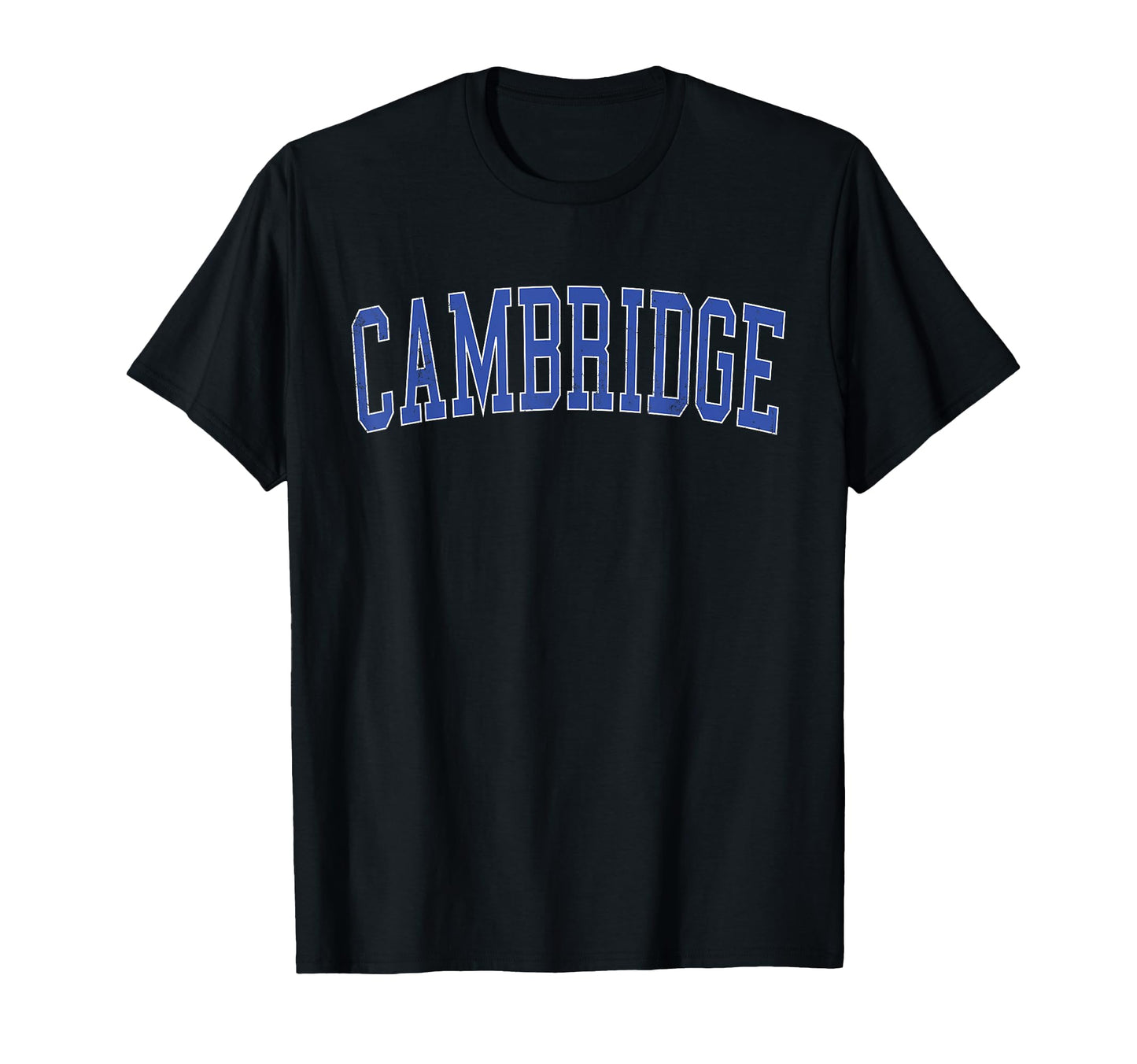 Cambridge Md Distressed Blue Varsity T-Shirt - Trendy Graphic Unisex - T-Shirt, Sweatshirt, Hoodie