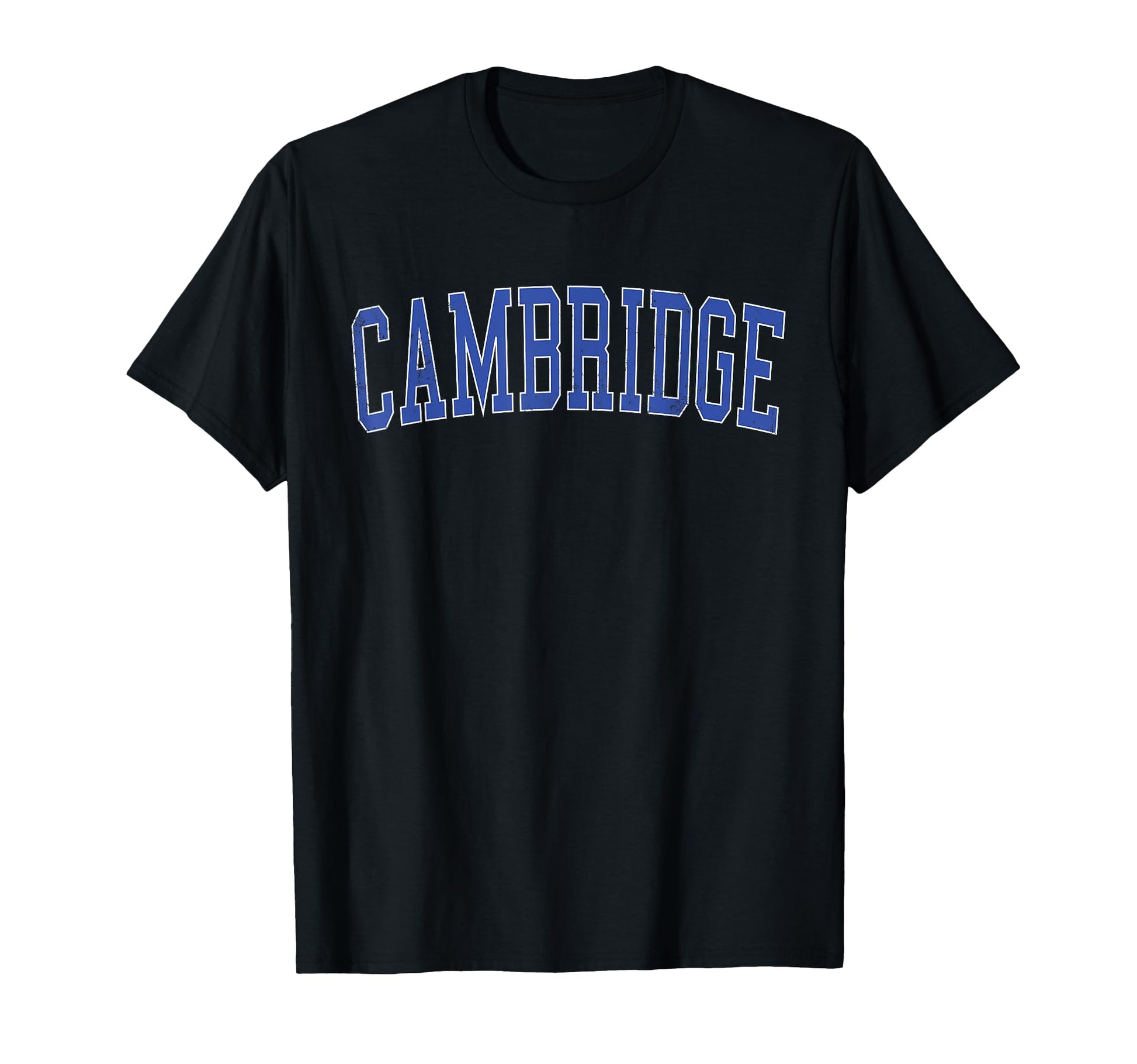 Cambridge Md Distressed Blue Varsity T-Shirt - Trendy Graphic Unisex - T-Shirt, Sweatshirt, Hoodie