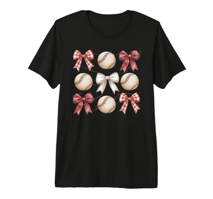Baseball Coquette Bow Mom Sister Tri T-Shirt - Fun Novelty Design Unisex - T-Shirt, Sweatshirt, Hoodie