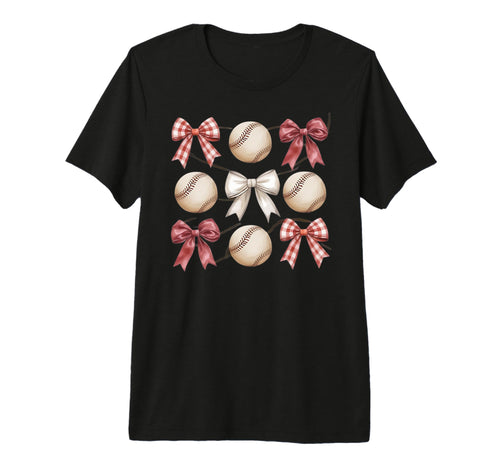 Baseball Coquette Bow Mom Sister Tri T-Shirt - Fun Novelty Design Unisex - T-Shirt, Sweatshirt, Hoodie