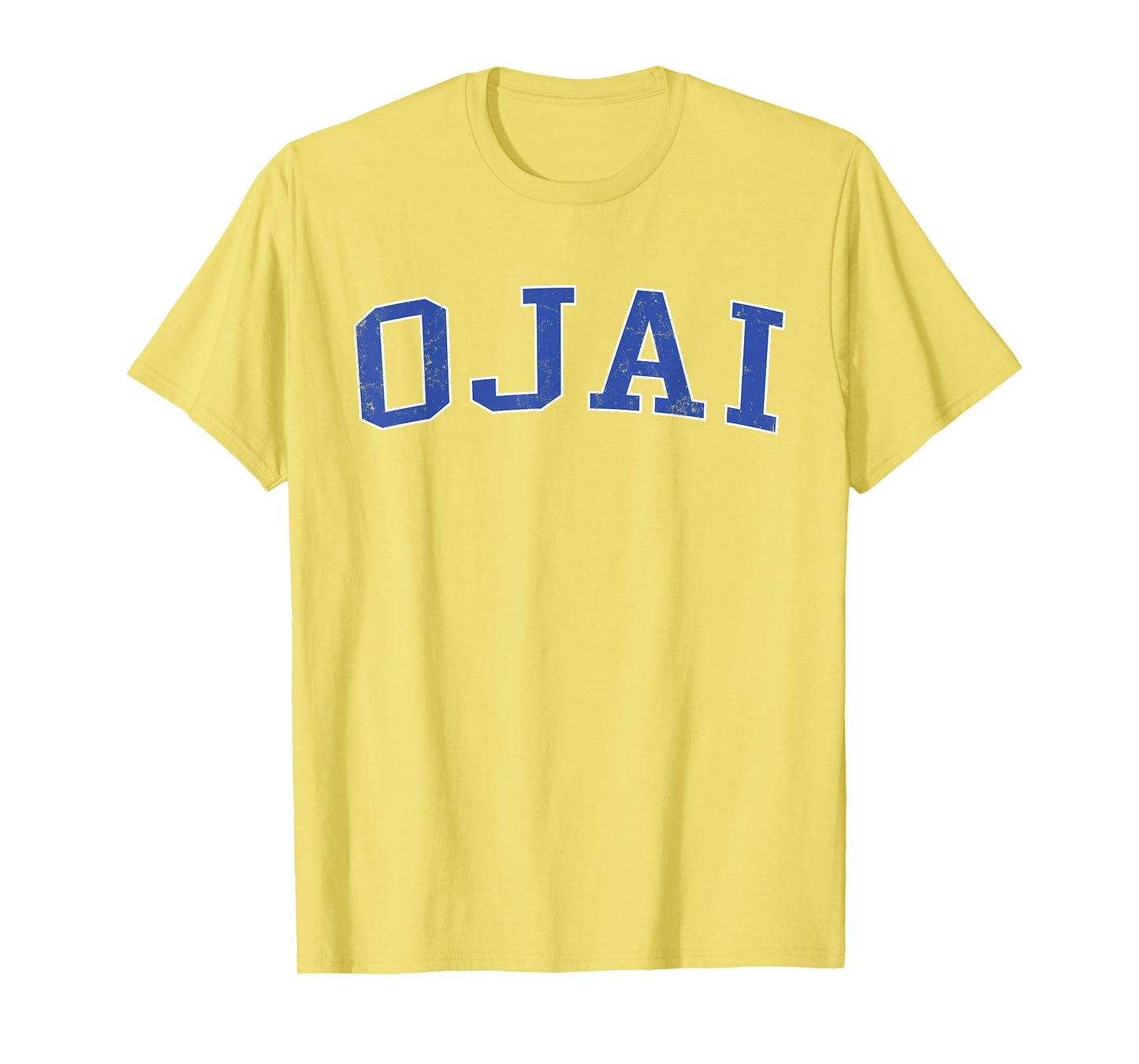 Ojai Ca Distressed Blue Varsity T-Shirt - Fun Novelty Design Men Women - T-Shirt, Sweatshirt, Hoodie