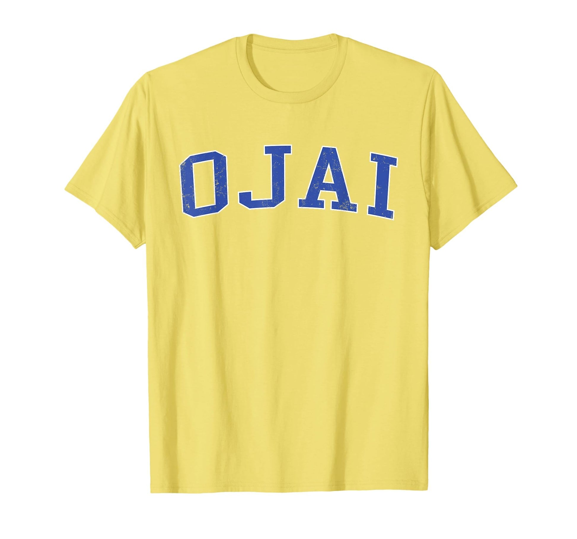 Ojai Ca Distressed Blue Varsity T-Shirt - Fun Novelty Design Men Women - T-Shirt, Sweatshirt, Hoodie
