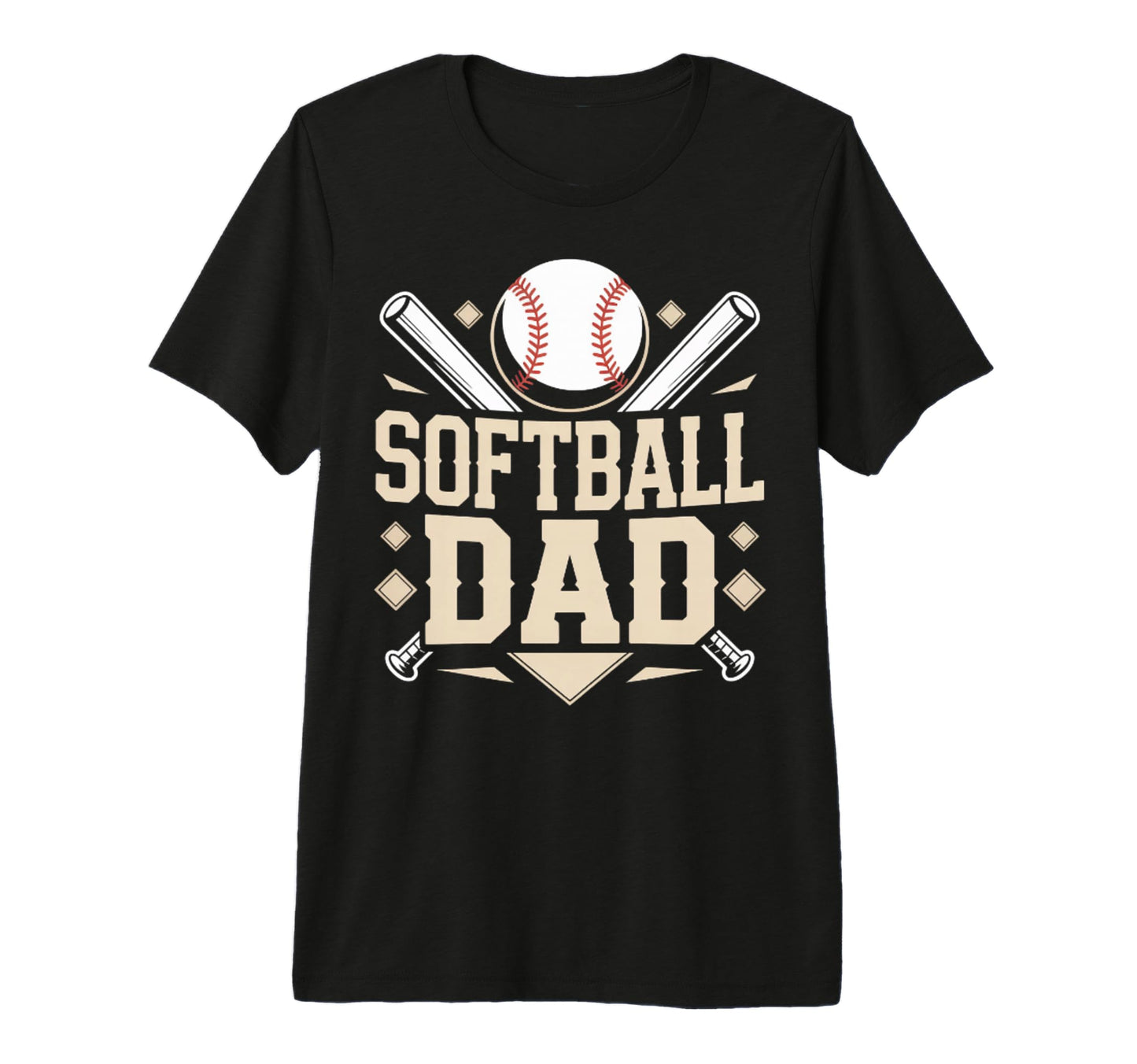 Funny Father Softball Dad Tri Blend T-Shirt - Casual Everyday Wear Unisex - T-Shirt, Sweatshirt, Hoodie