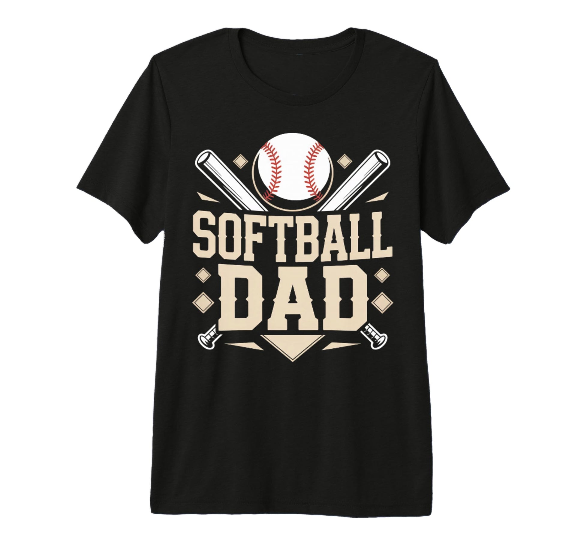 Funny Father Softball Dad Tri Blend T-Shirt - Casual Everyday Wear Unisex - T-Shirt, Sweatshirt, Hoodie